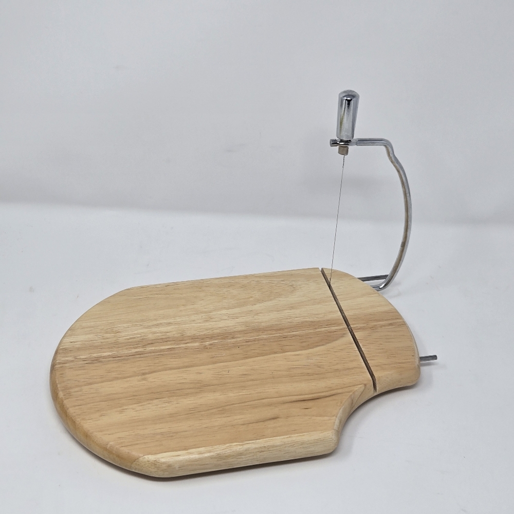 VTG Danish Modern Macy's Cellar Teakwood Wire Cheese Cutter Slicer Board Handle